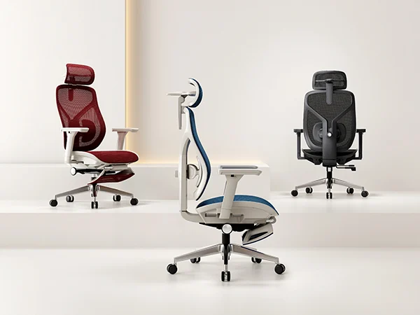 Collection of premium ergonomic mesh office chairs with headrest for workspace