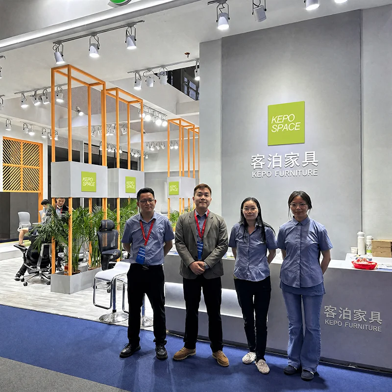 KEPO-SPACE exhibition booth showcasing full range commercial office chairs and lounge sofas