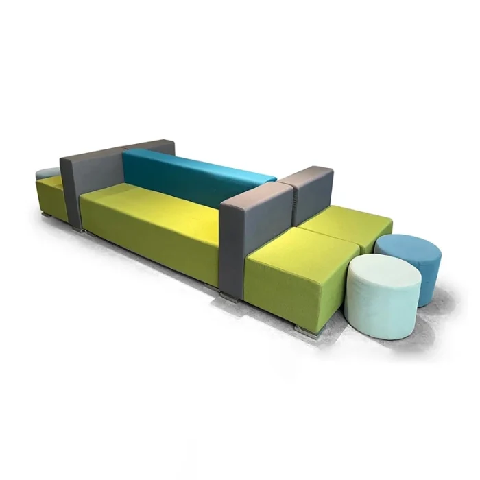 green-fabric-modular-lounge-front-view
