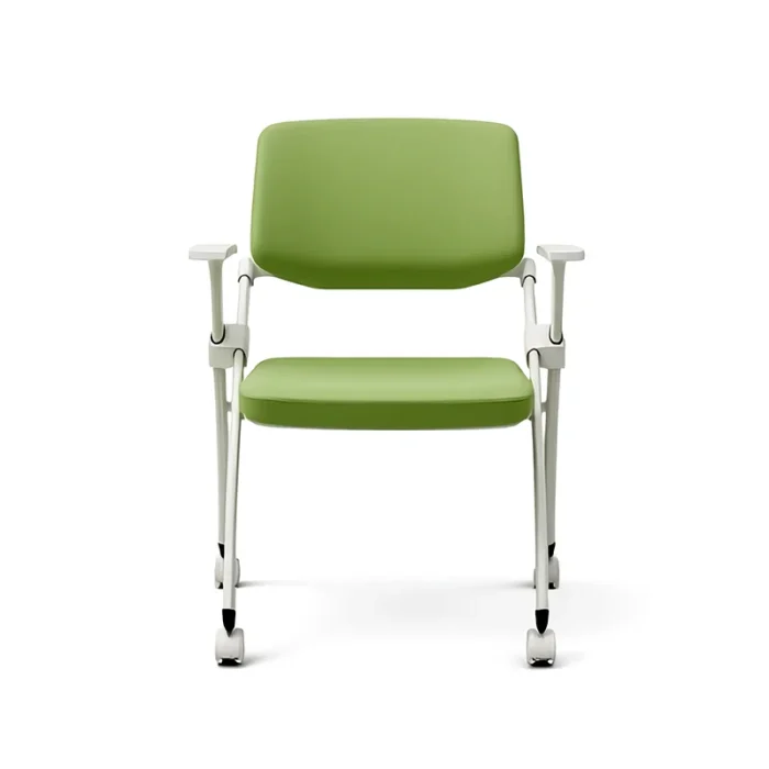 green-seat-training-chair-white-base-casters