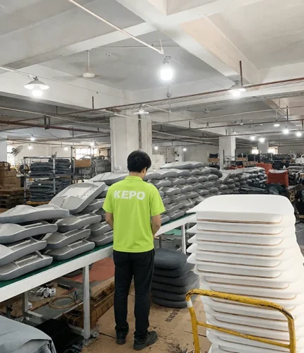 KEPO-SPACE Foshan factory workshop for office chair seat foam and cushion assembly production