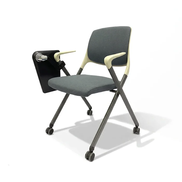 rolling-training-chair-with-writing-pad-grey