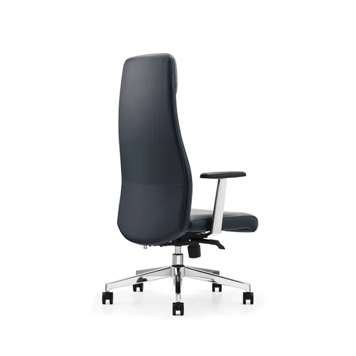 sleek-grey-leather-computer-chair-chrome