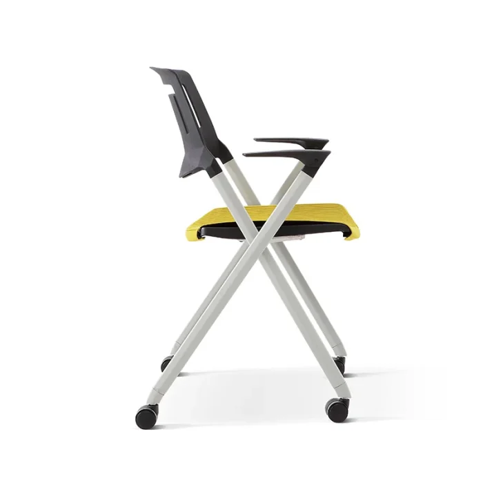  white-frame-rolling-conference-chair