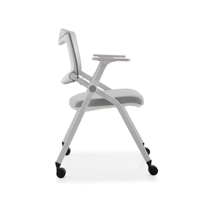 white-frame-training-chair-grey-seat-pad