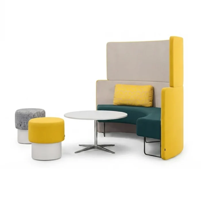 yellow-cylindrical-modular-meeting-booth-open-front